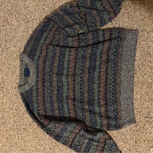 Columbia Men's Striped Crewneck Sweater - Green, Blue, Gray